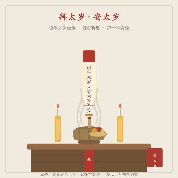 丙午太岁文哲大将军值年画像