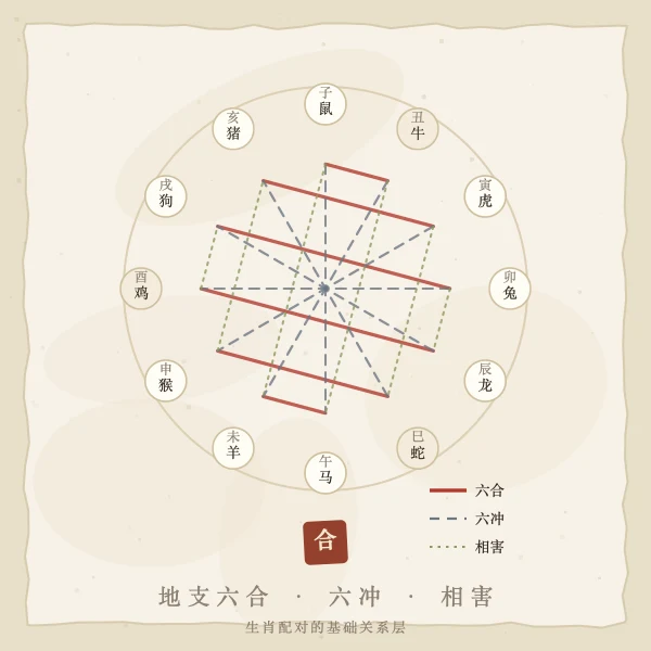 地支六合三合六冲关系总图