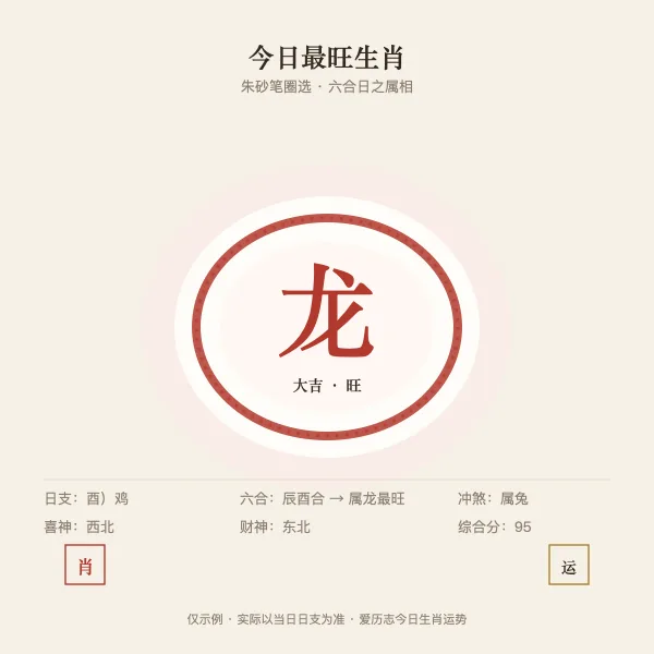 朱砂笔圈选今日最旺生肖