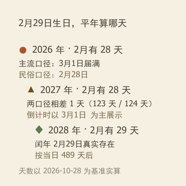 闰日生日平年双口径对照图