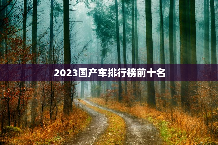 2023国产车排行榜前十名