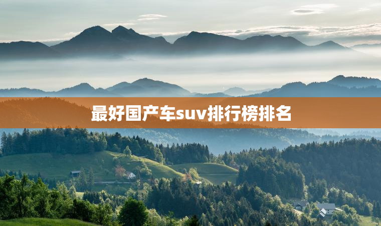 最好国产车suv排行榜排名