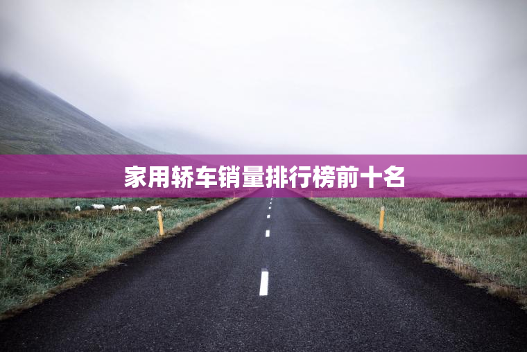 家用轿车销量排行榜前十名