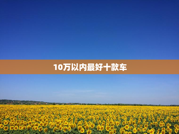 10万以内最好十款车