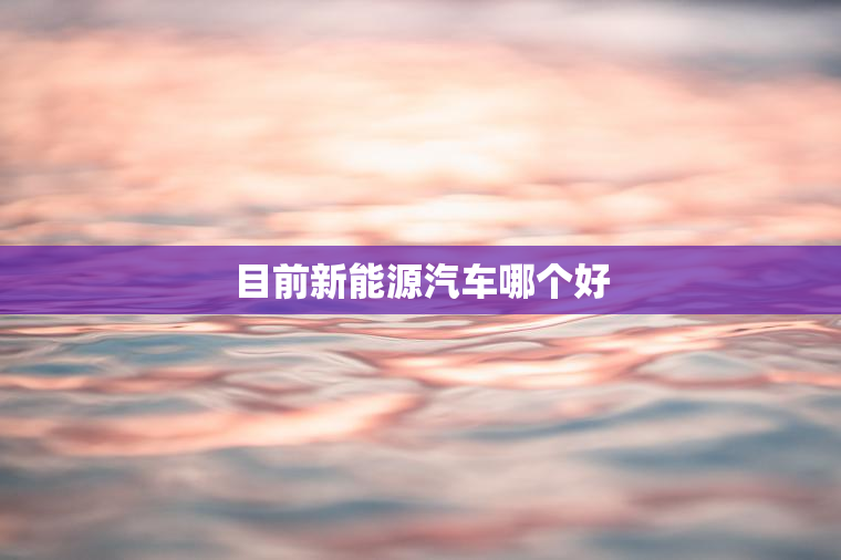 目前新能源汽车哪个好