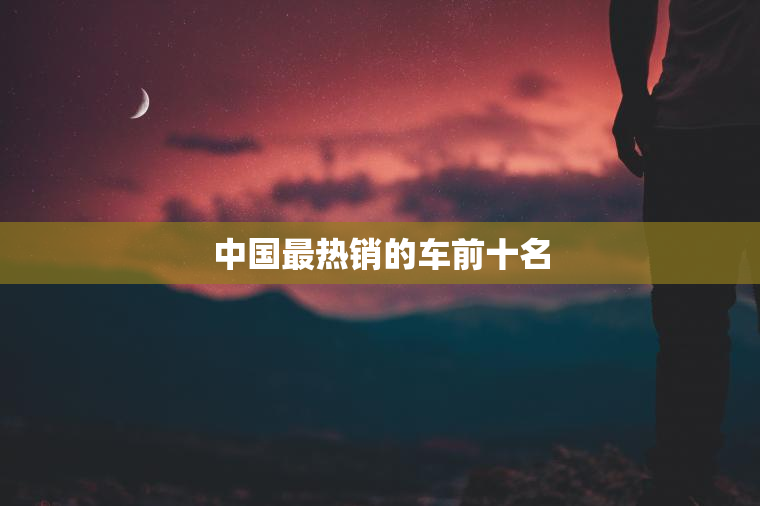 中国最热销的车前十名