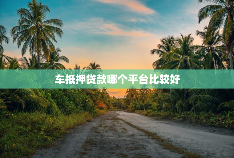 车抵押贷款哪个平台比较好