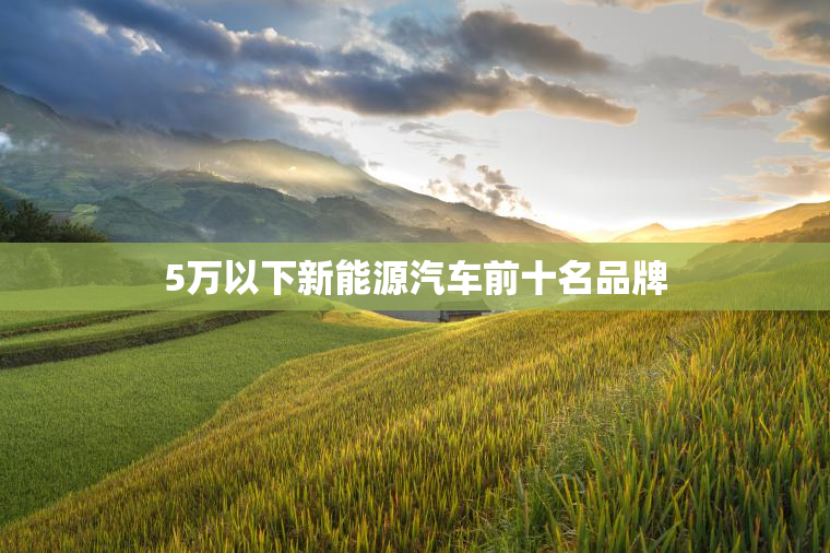 5万以下新能源汽车前十名品牌