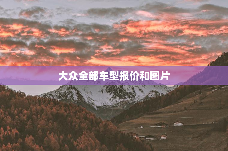 大众全部车型报价和图片