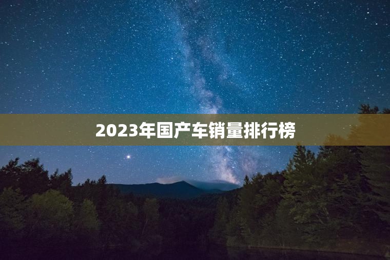 2023年国产车销量排行榜