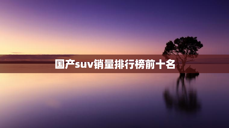国产suv销量排行榜前十名