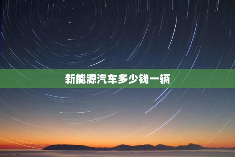 新能源汽车多少钱一辆