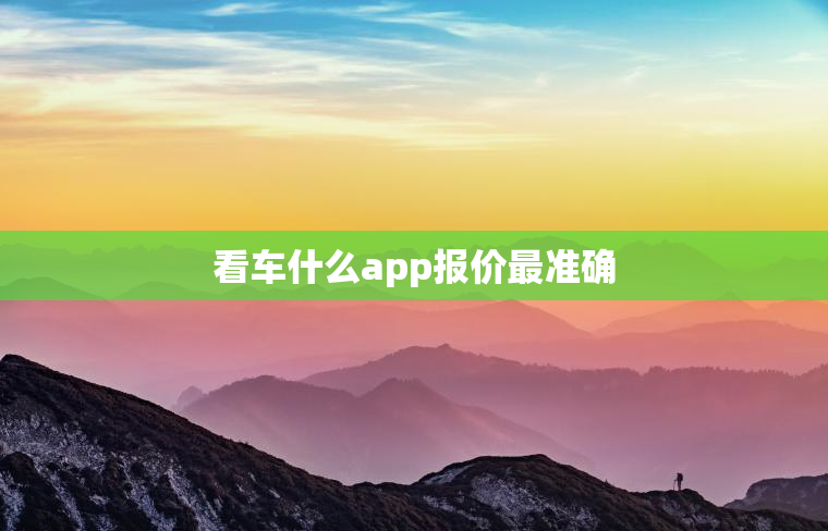看车什么app报价最准确