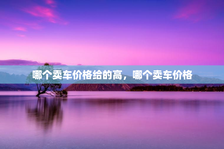 哪个卖车价格给的高,哪个卖车价格 哪个卖车价格给的高,哪个卖车价格