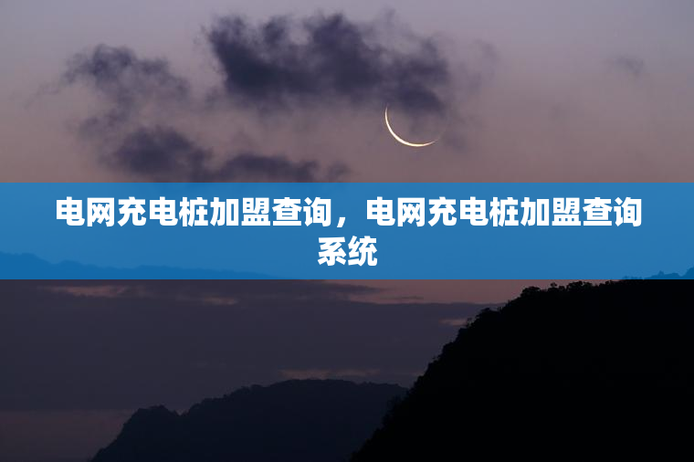 电网充电桩加盟查询，电网充电桩加盟查询系统