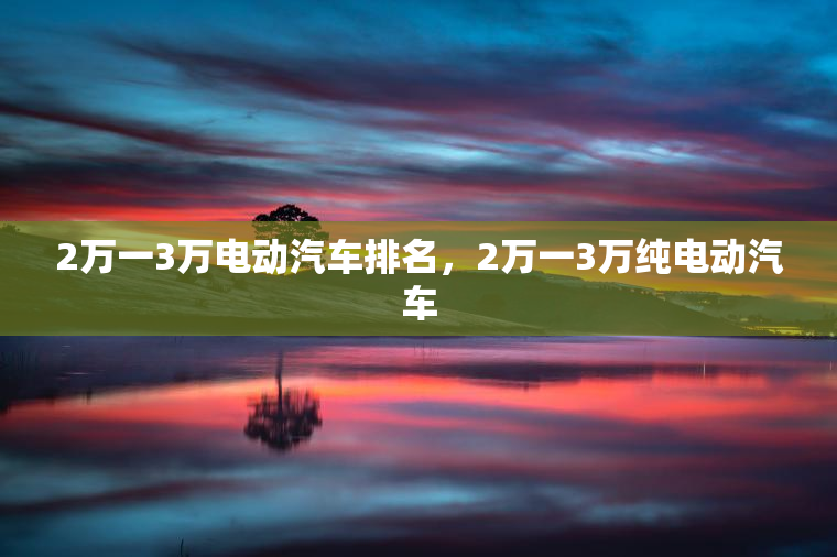 2万一3万电动汽车排名，2万一3万纯电动汽车
