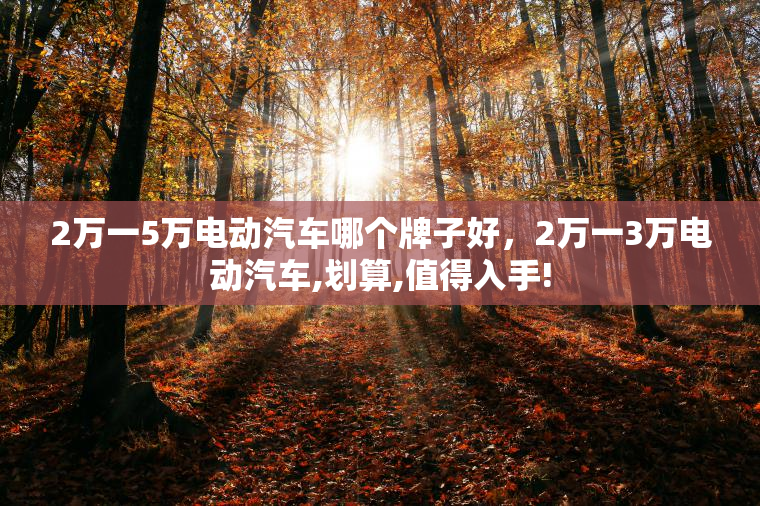 2万一5万电动汽车哪个牌子好，2万一3万电动汽车,划算,值得入手!