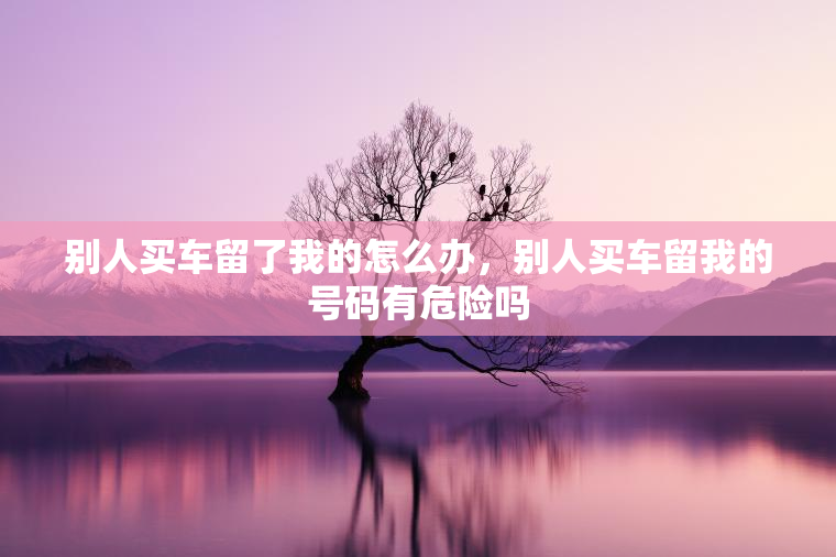 别人买车留了我的怎么办，别人买车留我的号码有危险吗