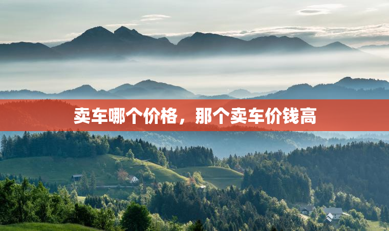 卖车哪个价格，那个卖车价钱高