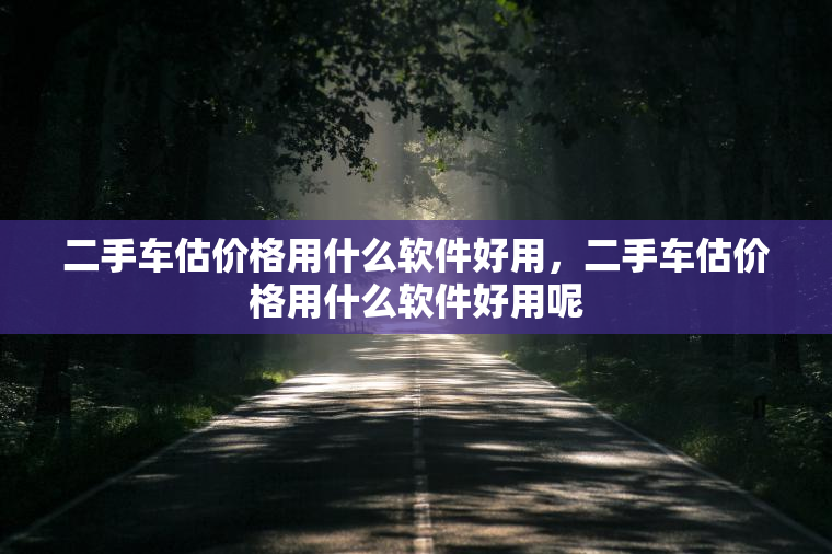 二手车估价格用什么软件好用，二手车估价格用什么软件好用呢