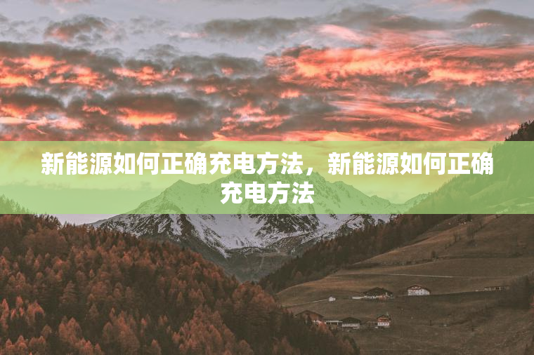 新能源如何正确充电方法，新能源如何正确充电方法