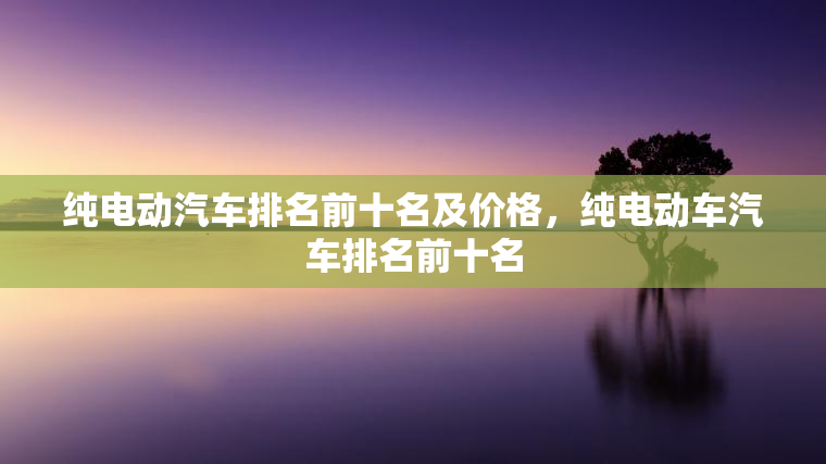 纯电动汽车排名前十名及价格，纯电动车汽车排名前十名