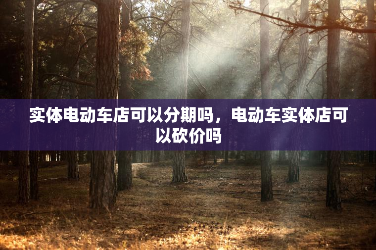 实体电动车店可以分期吗，电动车实体店可以砍价吗