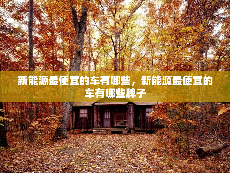 新能源最便宜的车有哪些，新能源最便宜的车有哪些牌子