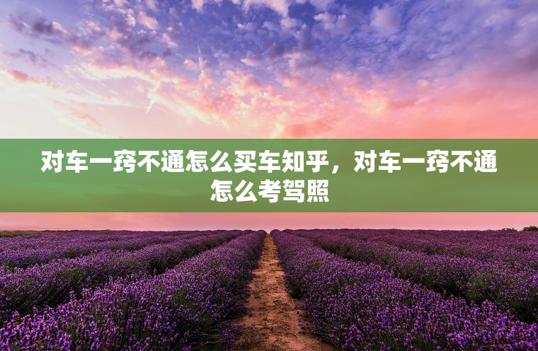 对车一窍不通怎么买车知乎，对车一窍不通怎么考驾照