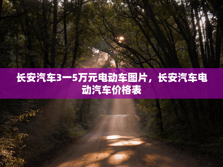 长安汽车3一5万元电动车图片，长安汽车电动汽车价格表