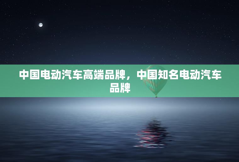 中国电动汽车高端品牌,中国知名电动汽车品牌 中国电动汽车高端品牌,中国知名电动汽车品牌
