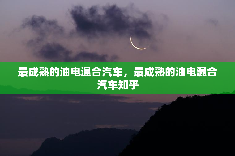 最成熟的油电混合汽车，最成熟的油电混合汽车知乎