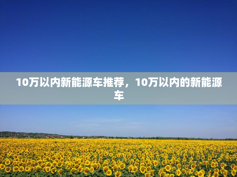 10万以内新能源车推荐，10万以内的新能源车