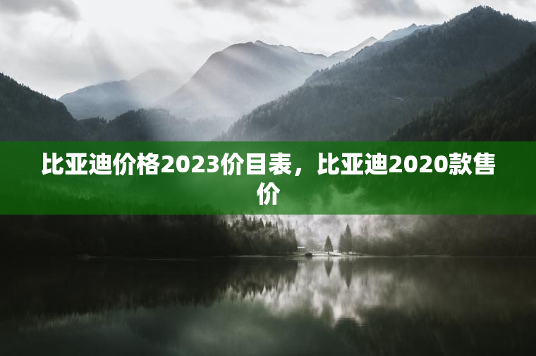 比亚迪价格2023价目表，比亚迪2020款售价