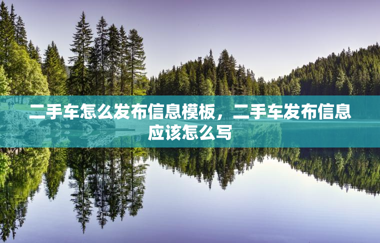 二手车怎么发布信息模板，二手车发布信息应该怎么写