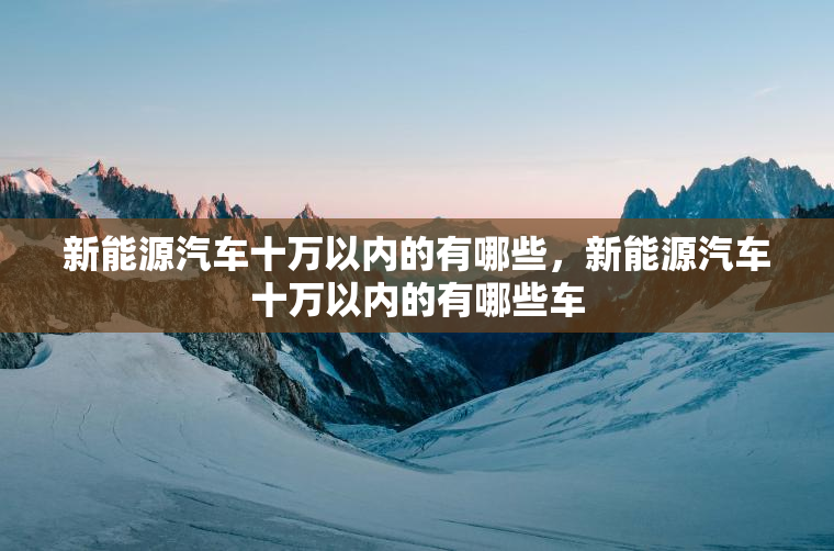 新能源汽车十万以内的有哪些，新能源汽车十万以内的有哪些车