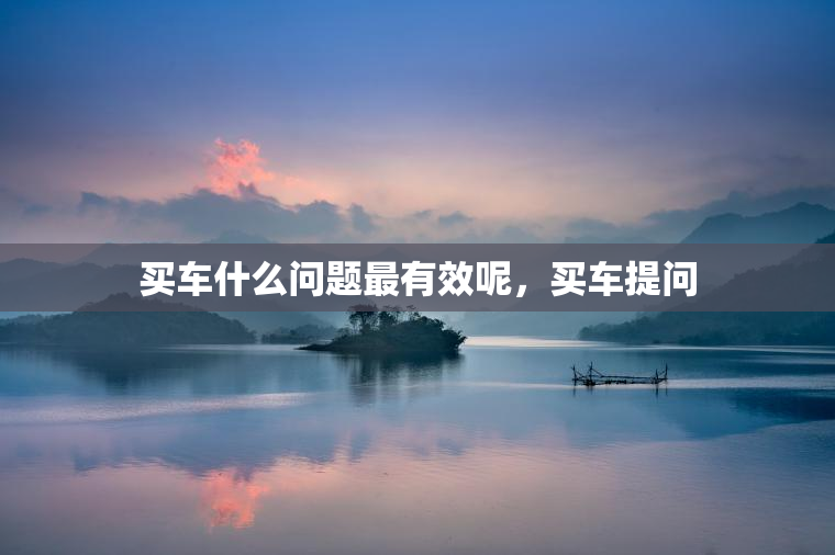 买车什么问题最有效呢，买车提问