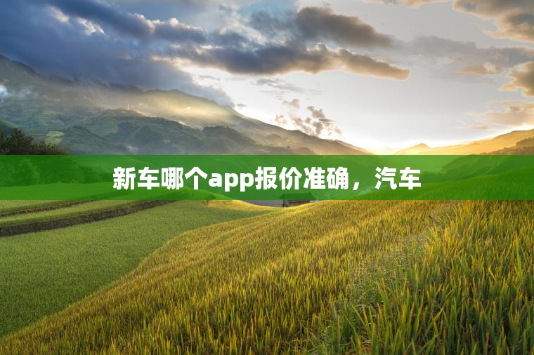 新车哪个app报价准确，汽车