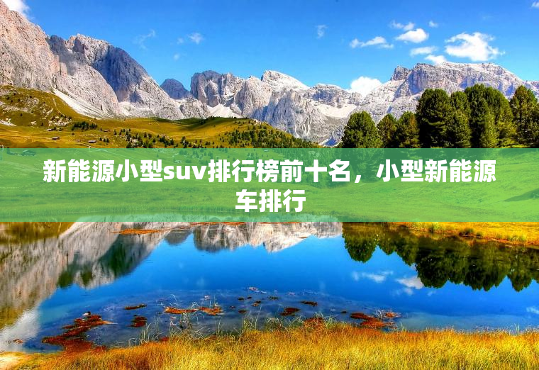 新能源小型suv排行榜前十名，小型新能源车排行