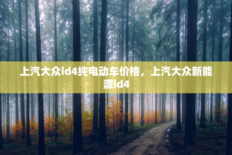 上汽大众id4纯电动车价格，上汽大众新能源id4