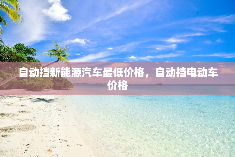 自动挡新能源汽车最低价格，自动挡电动车价格