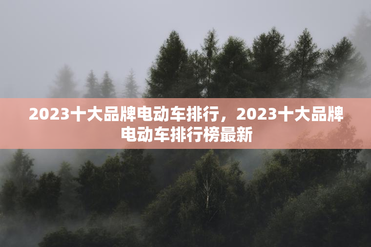 2023十大品牌电动车排行，2023十大品牌电动车排行榜最新