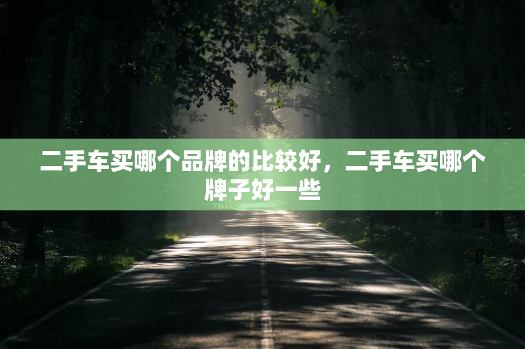 二手车买哪个品牌的比较好，二手车买哪个牌子好一些