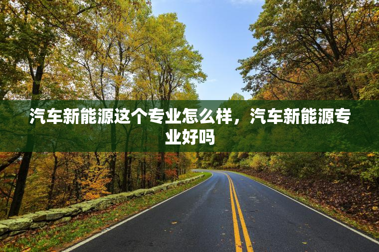 汽车新能源这个专业怎么样，汽车新能源专业好吗