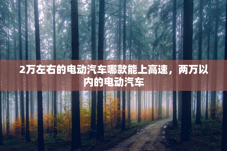 2万左右的电动汽车哪款能上高速，两万以内的电动汽车