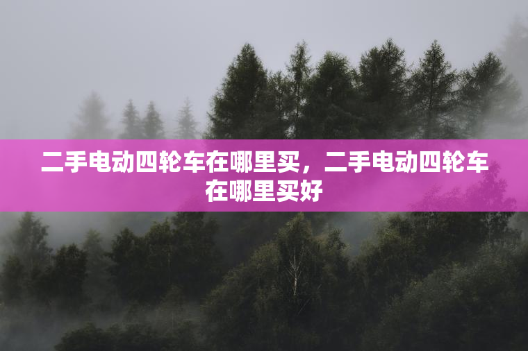 二手电动四轮车在哪里买，二手电动四轮车在哪里买好