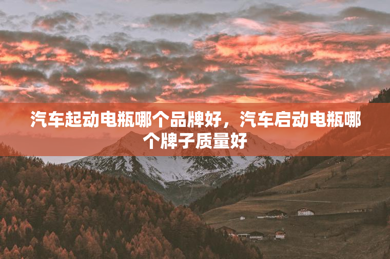 汽车起动电瓶哪个品牌好，汽车启动电瓶哪个牌子质量好
