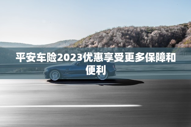 平安车险2023优惠享受更多保障和便利(限时抢购)